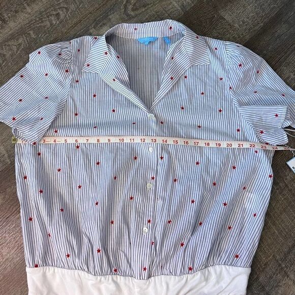 Draper James RSVP‎ Patriotic Linen Blend Bodysuit-Size XXL - Picture 4 of 9